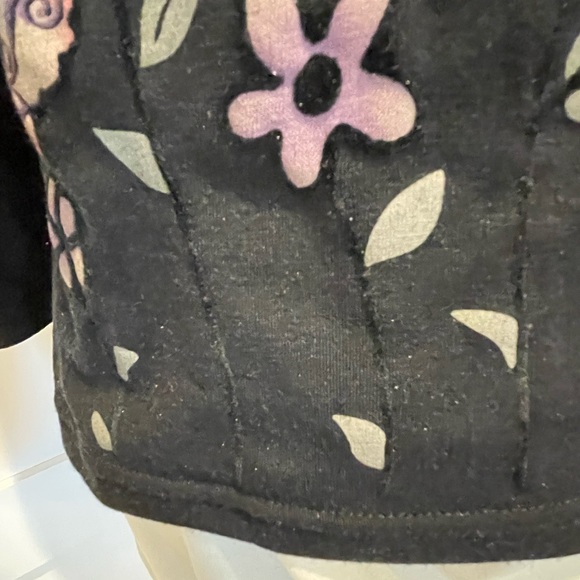 Jalate, Jersey Knit, TOP, 3/4 Sleeve, Black w/ Black Embroidery & Silkscreen, L - Picture 3 of 6